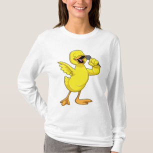 マイク付き歌手としてアヒル Tシャツ