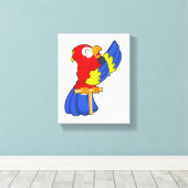 マイク付き歌手としてオウム キャンバスプリント (インサイチュ (ウッドフロア))