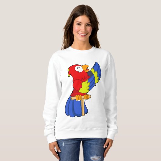 マイク付き歌手としてオウム スウェットシャツ (正面フル)