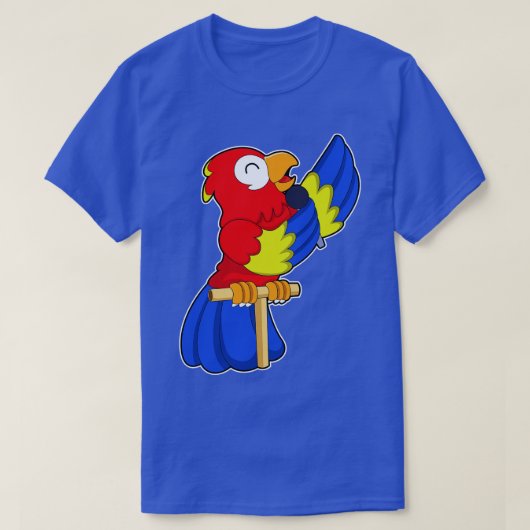 マイク付き歌手としてオウム Tシャツ (デザイン正面)