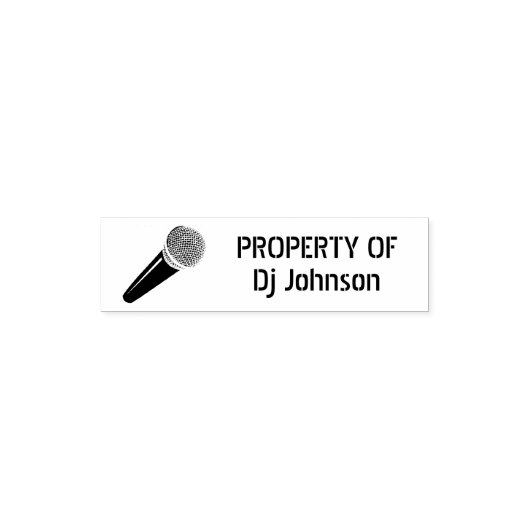 マイク付き PROPERTY OF(プロパティ・オブ)自動浸透印鑑 セルフインキングスタンプ (デザイン)
