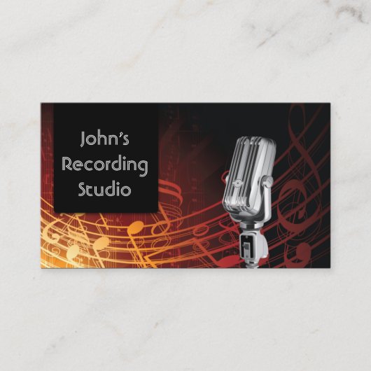 マイク録音スタジオ名刺 名刺 (正面)