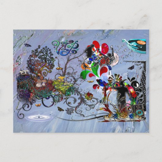 マイク音楽VIPデジタルコラージュを開く ポストカード (正面)