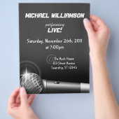 マイク~ギグまたは会場のフライヤーをロック チラシ (手)