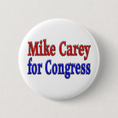 マイク・ケアリー(コングレスレッドブルー文字) 缶バッジ (正面)