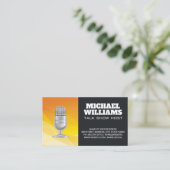 マイク |スタイル化された火の背景 名刺 (スタンド正面)