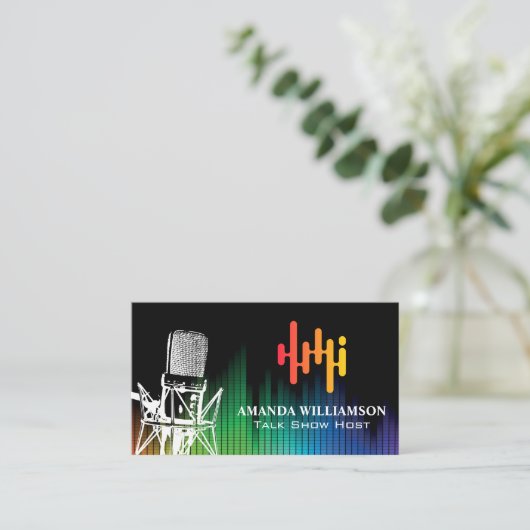 マイク | デジタルカラフルイコライザ 名刺 (スタンド正面)