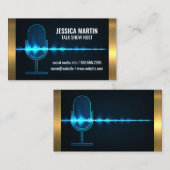 マイク | デジタル音波 | 金ゴールド金属トリム 名刺 (正面/裏面)