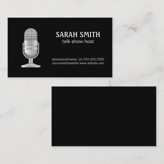 マイク |ブロガー | Podcastホスト 名刺 (正面/裏面)