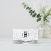 マイク |ブロガー | Podcastホスト |大理石メタル 名刺 (スタンド正面)