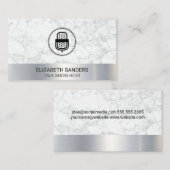 マイク |ブロガー | Podcastホスト |大理石メタル 名刺 (正面/裏面)