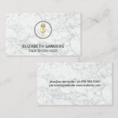 マイク |ブロガー | Podcastホスト |大理石 名刺 (正面/裏面)