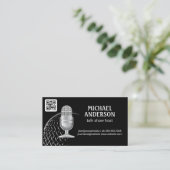 マイク | ポッドキャストホスト | QRコード 名刺 (スタンド正面)