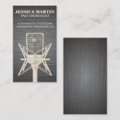 マイク | メタルテクスチャの背景 名刺 (正面/裏面)