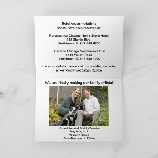 マイク&モリー結婚ズ 案内状 (内部)