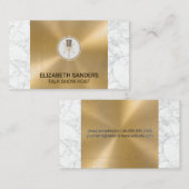 マイク | 大理石および金ゴールドメタル 名刺 (正面/裏面)