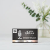 マイク | 金属トリム | QRコード名刺 名刺 (スタンド正面)