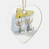 マイク&Macがチーズハートオーナメント セラミックオーナメント (左)