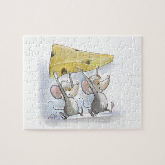 マイク&Macがチーズパズルを取り込む ジグソーパズル (横)