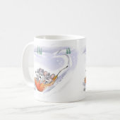 マイク、Macと萌の冬のホリデーランドスケープ コーヒーマグカップ (正面左)