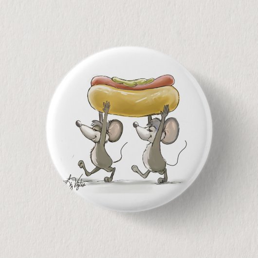 マイク&Macのピクニックボタン 缶バッジ (正面)