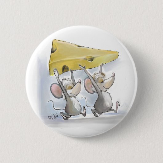 マイク&Macチーズボタンを持ち込む 缶バッジ (正面)