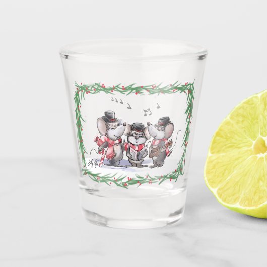 マイク、Mac、萌えショットグラスでカロリング ショットグラス (正面)