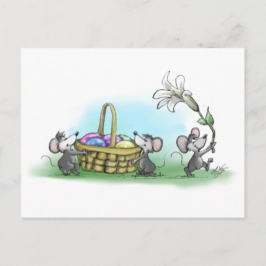 マイク・Mac・萌のハッピーイースター シーズンポストカード (正面)