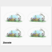 マイク・Mac・萌のハッピーイースター 楕円形シール (シート)