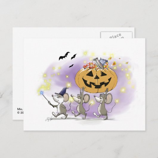 マイク・Mac・萌のハッピーハローウィン シーズンポストカード (正面/裏面)