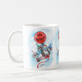 マイク・Mac・萌のハッピーバースデーお祝い コーヒーマグカップ