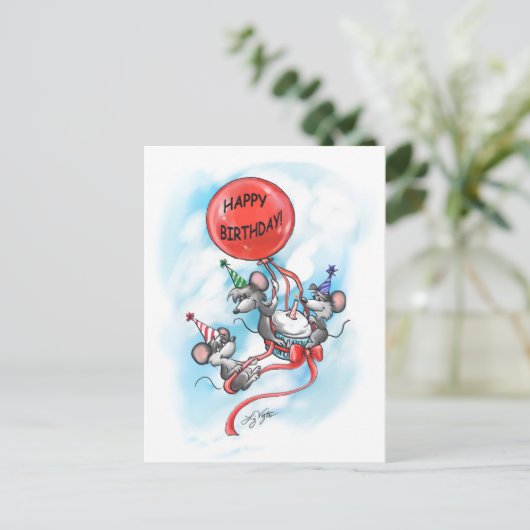 マイク・Mac・萌のハッピーバースデーお祝い シーズンポストカード (スタンド正面)