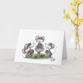 マイク・Mac・萌のハッピーファーザー・デイイラストレーション カード (黄色い花)