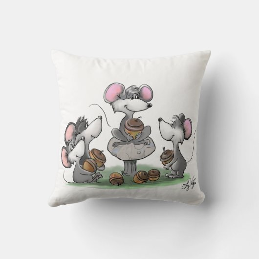 マイク・Mac・萌のハッピーファーザー・デイイラストレーション クッション (裏面)