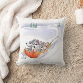 マイク・Mac・萌の冬季用ホリデー枕 クッション (ブランケット)