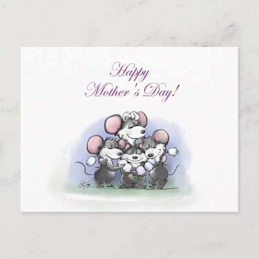 マイク・Mac・萌の幸せな母の日 シーズンポストカード (正面)