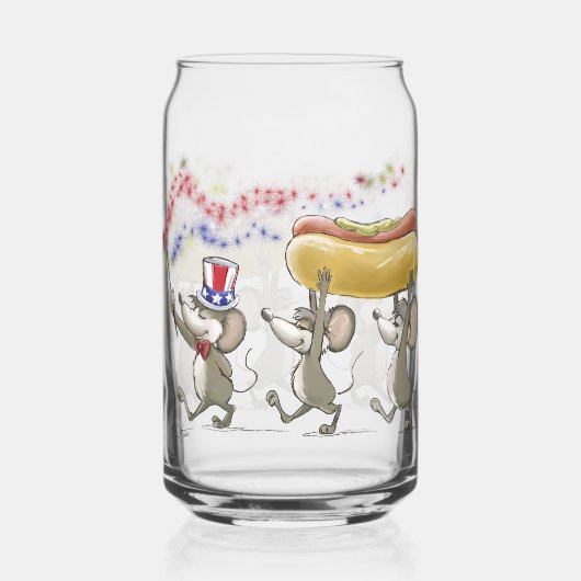 マイク・Mac・萌の幸せ7月4日 ガラス缶 (正面)