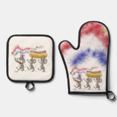 マイク・Mac・萌の幸せ7月4日 鍋つかみ&鍋敷きセット (正面)