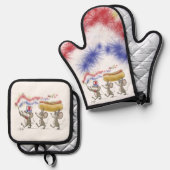 マイク・Mac・萌の幸せ7月4日 鍋つかみ&鍋敷きセット (正面/裏面)