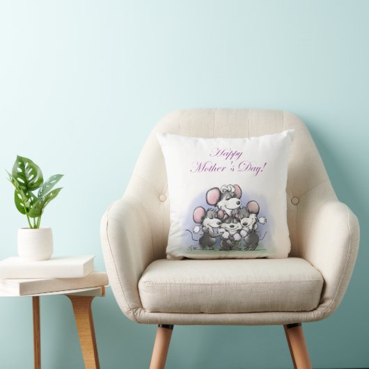 マイク、Mac、萌の母の日の挨拶/画像 クッション (椅子)