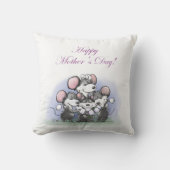 マイク、Mac、萌の母の日の挨拶/画像 クッション (正面)