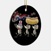 マイク、Mac、萌の7月の4日の夜のピクニック セラミックオーナメント (右)