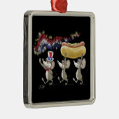 マイク、Mac、萌の7月の4日の夜のピクニック メタルオーナメント (右)