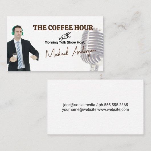 マイク | Podcastトークショーホスト 名刺 (正面/裏面)