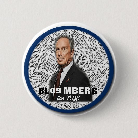 マイクBloomberg Pin 2009 NYの市長 缶バッジ (正面)