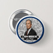 マイクBloomberg Pin 2009 NYの市長 缶バッジ (正面&裏面)