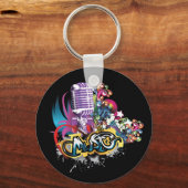 マイクMikeオーディオ歌唱音楽 キーホルダー (正面)