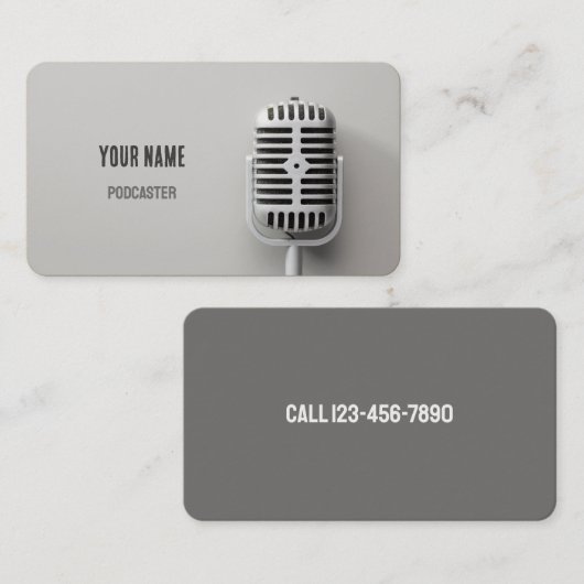 🎙️マイクPodcasterトークショーPodcast 名刺 (正面/裏面)