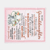 マイグランドドーターエレファント誕生日ギフトアイディア フリースブランケット (正面(横))