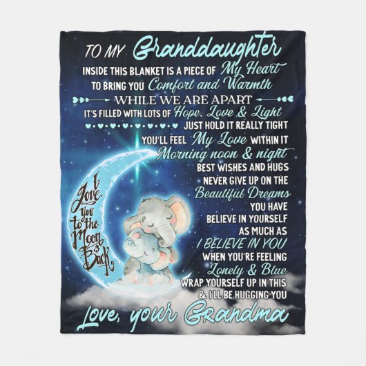 マイグランドドーターエレファント誕生日ギフトアイディア フリースブランケット (正面)